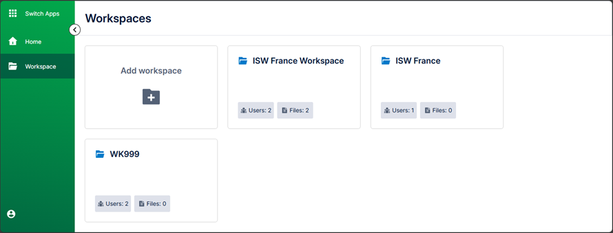 The Workspace Page Landing Page