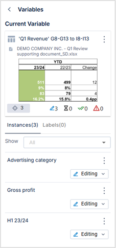 Variable Instances